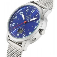 Master Time Herren Funkuhr Milanaiseband Blaues...