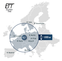 Herrenuhr, Funk-Solaruhr aus Edelstahl - Blaues Zifferblatt - ETT Eco Tech Time Modell: EGA-11716-31M