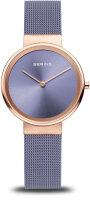 Damenarmbanduhr BERING Classic mit Roségoldglänzendem Gehäuse und Lavendelfarbenem Milanaiseband  und Zifferblatt Bering Modell: 14531-968