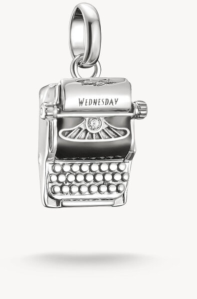 Wednesday Schreibmaschine Zirkonia Connect Silber Charm-Anhänger für Armbänder - Thomas Sabo Modell: CC1315-691-11
