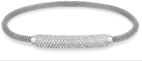 Eleganter BERING Arctic Pavé Armreif Glänzend Silber Edelstahl Kristallglas 666-17-180