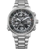 Citizen Promaster Sky Eco-Drive Herrenuhr, Funk-Solaruhr aus Edelstahl, grünes Zifferblatt (AT8304-57W)