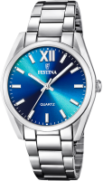 Damen Armbanduhr, elegantes Edelstahl-Design, blau-grünes Zifferblatt - Festina Modell: F20622/I