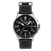 Herrenuhr mit schwarzem Zifferblatt und Automatikwerk -...