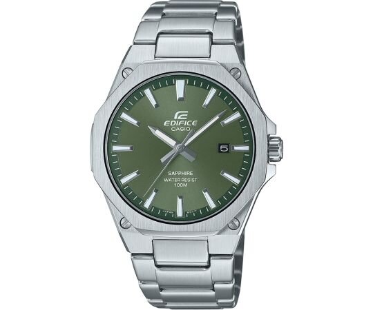 Herrenuhr, flache Edelstahl Edifice - Grünes Zifferblatt - Casio Modell: EFR-S108D-3AVUEF