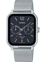 Herrenuhr, Edelstahl Mondphasenuhr - Schwarzes...