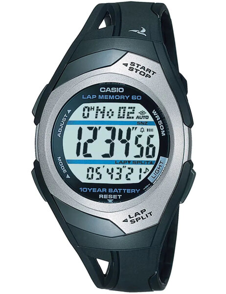 Damenuhr, sportliches Design, schwarzes Zifferblatt - Casio Modell: STR-300C-1VEF