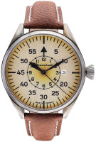 Herrenuhr, Fliegeruhr mit gelbem Zifferblatt -...