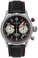 Herrenuhr, Automatik-Chronograph aus Edelstahl - Schwarz...