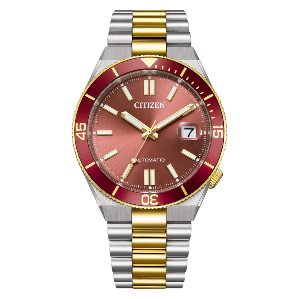 NJ0234-58X Herren Edelstahl rot ⌀ 40mm