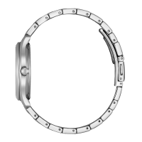 Damenuhr, Eco-Drive aus Edelstahl - Weißes...