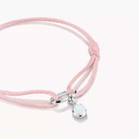Textilarmband pink Connect Silber