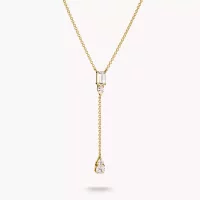 Kette Y-Form mit weißen Zirkoniasteinen Bold...