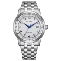 Herrenuhr, Automatik mit Edelstahlband, weißes Zifferblatt - Citizen Modell: NJ0210-56A