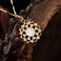 Composition Gem Halskette (Mondstein/Gold) | Holzkern