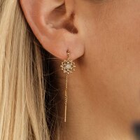 Composition Gem Ohrringe (Mondstein/Gold) - Holzkern Damen Schmuck