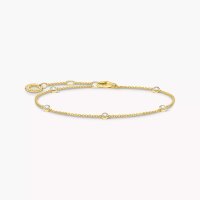 Armband weiße Steine gold