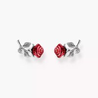 Ohrstecker Rose Roses Romance Silber