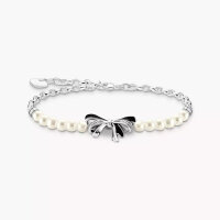 Schleifen-Armband mit Perlen Lovely Romance Silber