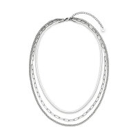 Damen-Halskette in Layering-Optik, silberfarben -...