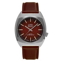 Herrenuhr mit Saphirglas, dunkelrotes Zifferblatt - UMF...