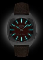Herrenuhr mit Saphirglas, dunkelrotes Zifferblatt - UMF...