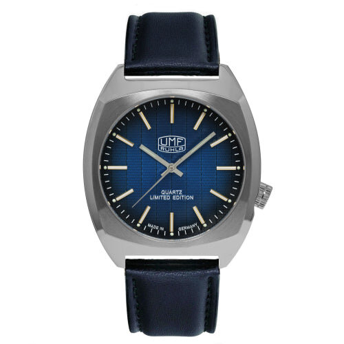 Herrenuhr mit Struktur-Zifferblatt in Blau - UMF Ruhla Modell: 1466-3